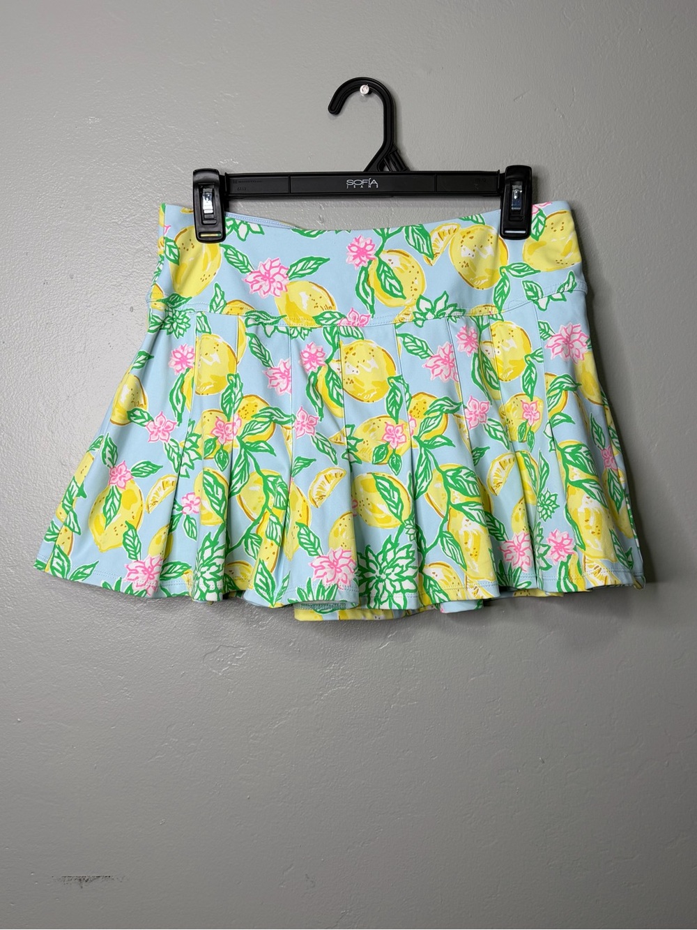 Lilly Pulitzer Pleated Skort Lemon Floral Print Yellow Pink Blue Sz S